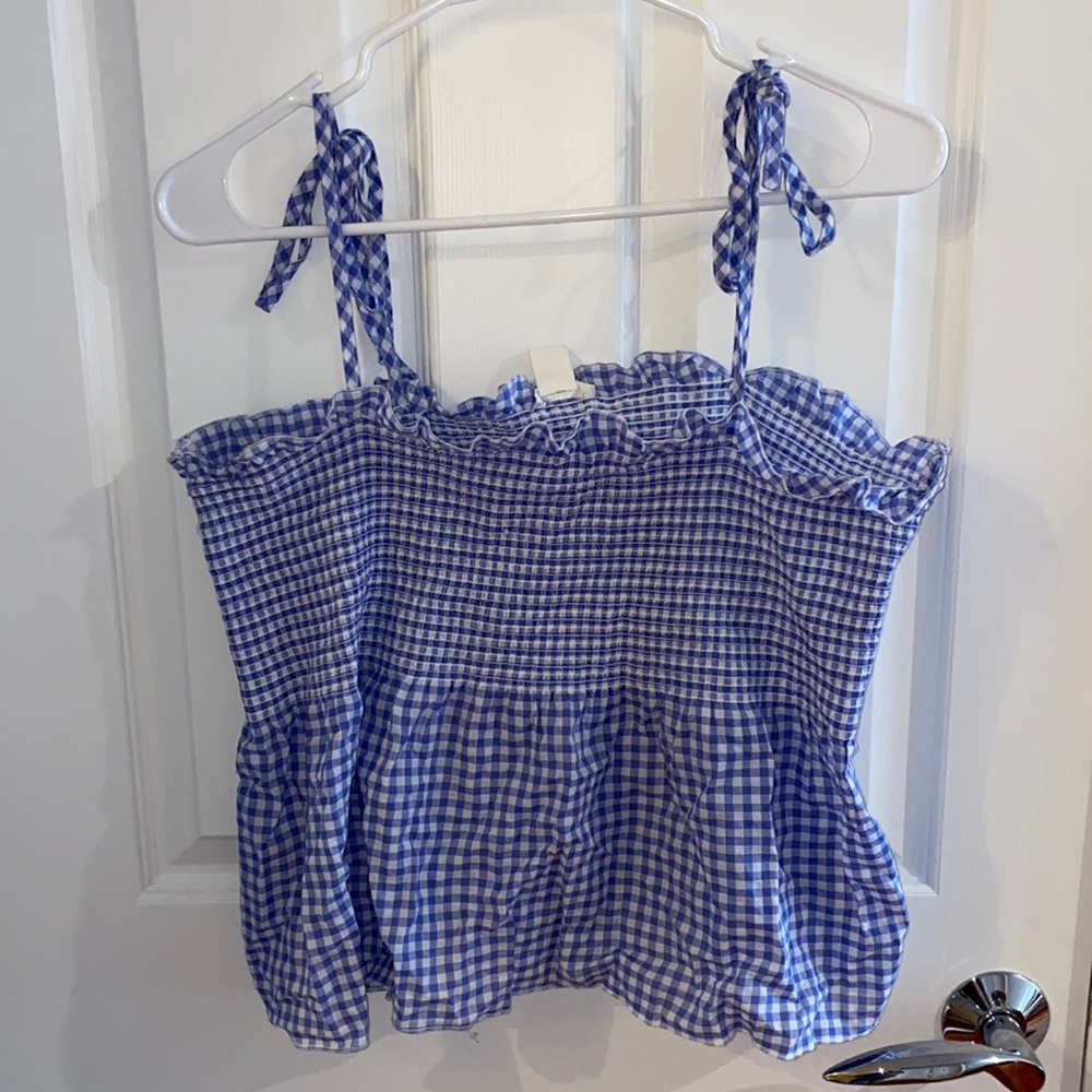 Blue/White Checkered Top